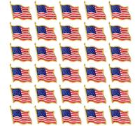 Pin's drapeau américain - Broche drapeau américain ondulé en émail avec finition cristal, épingle patriotique des États-Unis pour homme et femme, veste de costume, vêtements, sacs et chapeaux, cadeau