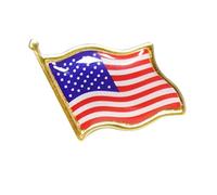 Pin's drapeau américain - Broche drapeau américain ondulé en émail avec finition cristal, épingle patriotique des États-Unis pour homme et femme, veste de costume, vêtements, sacs et chapeaux, cadeau