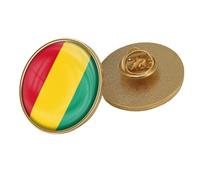 Pin'S Drapeau De La Guinée - Nouveauté, Drapeau Imprimé En Cristal, Épinglette Patriotique, Épingles À Drapeau National, Broche Souvenir Ronde Pour Hommes Et Femmes