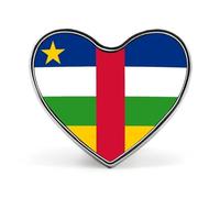 Pin'S Drapeau De La République Centrafricaine Broche Créative En Forme De Carré De Cercle Cœur Souvenir Patriotique De Style National Accessoire Fantaisie Unisexe