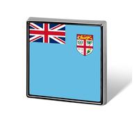 Pin'S Drapeau De La République Des Fidji Broche Créative En Forme De Carré De Cercle Cœur Souvenir Patriotique De Style National Accessoire Fantaisie Unisexe