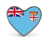 Pin'S Drapeau De La République Des Fidji Broche Créative En Forme De Carré De Cercle Cœur Souvenir Patriotique De Style National Accessoire Fantaisie Unisexe