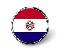 Pin'S Drapeau De La République Du Paraguay Broche Créative En Forme De Carré De Cercle Cœur Souvenir Patriotique De Style National Accessoire Fantaisie Unisexe