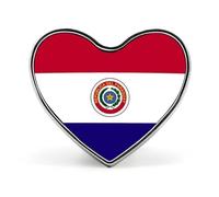 Pin'S Drapeau De La République Du Paraguay Broche Créative En Forme De Carré De Cercle Cœur Souvenir Patriotique De Style National Accessoire Fantaisie Unisexe