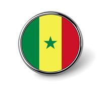 Pin'S Drapeau De La République Du Sénégal Broche Créative En Forme De Carré De Cercle Cœur Souvenir Patriotique De Style National Accessoire Fantaisie Unisexe