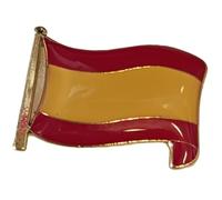 Pin's Drapeau de l'Espagne, broche décorative émaillée, rouge et jaune, design ondulé