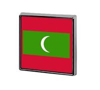 Pin'S Drapeau Des Maldives Broche Créative En Forme De Carré De Cercle Cœur Souvenir Patriotique De Style National Accessoire Fantaisie Unisexe