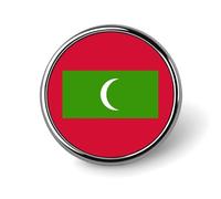 Pin'S Drapeau Des Maldives Broche Créative En Forme De Carré De Cercle Cœur Souvenir Patriotique De Style National Accessoire Fantaisie Unisexe