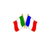 Pin's Drapeaux Jumelage France Italie - CLJ CHARLES LE JEUNE - Fantaisie - Adulte - Vert