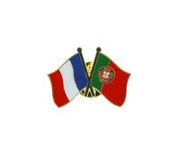 Pin's Drapeaux Jumelage France Portugal - CLJ Charles Le Jeune - Acier - Fraternité - Rotary Club - Lions Club