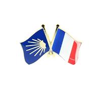 Pin's Drapeaux Jumelage Pèlerinage Saint Jacques De Compostelle Et Autre Pays - Jumelage - qualité de finition - Epingle - Broche - Badge - Jumelage et Fraternité