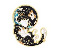 Pin's émaillé en forme de chats astronautes avec ciel étoilé pour vêtements, sacs, accessoires de mode, insignes de constellations de chats de dessin animé, One Size, Comme décrit