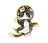 Pin's émaillé en forme de chats astronautes avec ciel étoilé pour vêtements, sacs, accessoires de mode, insignes de constellations de chats de dessin animé, One Size, Comme décrit