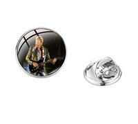 Pin's en acier inoxydable pour homme chanteur de musique Johnny Hallyday en cristal de verre pour sac à dos, vestes, supports, souvenirs