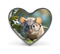 Pin's en alliage d'aluminium avec motif souris de Guinée avec lunettes - Mini broche classique pour sacs à dos, chapeaux, costumes, vestes
