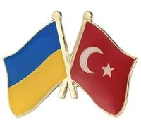 Pin's en émail avec drapeau national ukrainien de la Turquie et de l'Ukraine et de l'amitié et de l'amitié alliés 2,5 cm, 1 Inch, Émail, émail