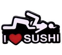 Pin's en émail avec inscription « I Love Sushi » en forme de cœur - 3 cm, 1.2 Inches, Émail, émail