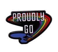 Pin's en émail avec motif drapeau LGBTQ Gay Pride 3,2 cm avec inscription « Proudly Go » arc-en-ciel, 1.25 Inches, Émail, émail