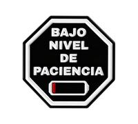 Pin's en émail avec panneau d'avertissement espagnol BAJO NIVEL DE PACIENCIA EXCESO DE DUDAS Punk Cool Bijoux Cadeau pour Amis, 1.0*1.0*1.0