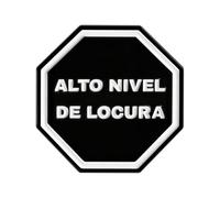 Pin's en émail avec panneau d'avertissement espagnol BAJO NIVEL DE PACIENCIA EXCESO DE DUDAS Punk Cool Bijoux Cadeau pour Amis, 1.0*1.0*1.0