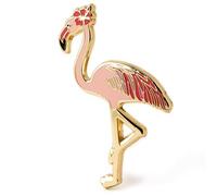 Pin's en émail dur avec flamant rose tropical, Émail dur, Sans pierre précieuse