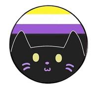 Pin's en émail non binaire pour chat et chaton - Couleurs : LGBTQ - Arc-en-ciel - Gay - Lesbiennes - Asexué - 3 cm Pinstant, 1.2 Inches, Émail, émail