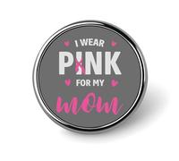Pins en émail, pièces « Je porte du rose pour ma maman », boutons de jean, ruban rose, ruban rose, épingles ruban, cadeau pour les femmes atteintes de cancer, épingles boutons, badge amusant pour f