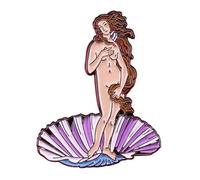 Pin's en émail représentant la naissance de Vénus Sandro Botticelli - Peinture de la Renaissance italienne - Art de la mythologie grecque - 4,1 cm, 1.6 Inches, émail, émail