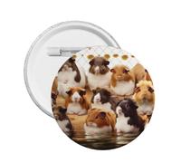 Pin's en émail rond imprimé cochon d'Inde - Badge en alliage métallique pour veste, sac, idée cadeau., Small, Plastique