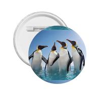 Pin's en émail rond imprimé pingouin heureux - Badge en alliage métallique pour veste, sac, idée cadeau., Small, Plastique