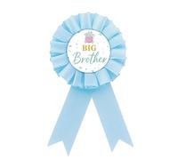 Pin's en fer blanc Big Brother - Bouton rosace bleu pour anniversaire d'enfant - Éléphant et frère - Décoration de fête d'anniversaire pour garçon