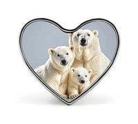 Pin's en forme de cœur, motif ours polaire et cygne, pour homme et femme, accessoire de costume, épingles en émail léger de 2,5 cm, pour sacs à dos, chapeaux, sacs et cordons.