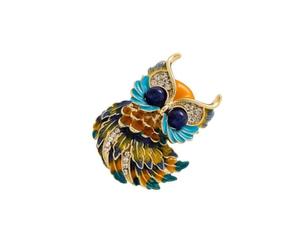Pin's en forme de hibou peint à la main avec base en métal léger - Parfait pour offrir en cadeau lors d'occasions formelles, One Size, Comme décrit