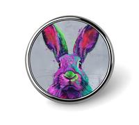 Pin's en forme de lapin de couleur vive classique et mignonne, broche ronde tendance, broche exquise en métal personnalisé pour vêtements, sac à dos, chapeaux, vestes décoration