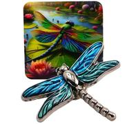 Pin's en forme de libellule en métal avec carte symbolique de légende