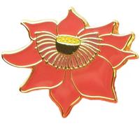 Pin's en forme de lotus rouge - Fleur sacrée - Symbole bouddhiste bouddhiste