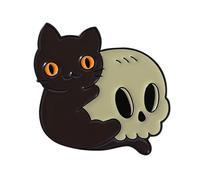 Pin's en forme de tête de mort mystérieux et désobéissant - Bijoux uniques - Pour décoration de tenue punk - Unisexe - Cadeau, taille unique, Comme décrit