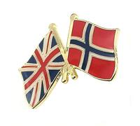 Pin's en métal avec drapeau britannique Grande-Bretagne Norvège Norvège Norvège Union Jack, Métal