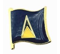 Pin's en métal avec drapeau de la Sainte Lucie Caraïbes