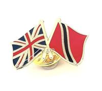 Pin's en métal avec drapeau de la Trinité-et-Tobago Royaume-Uni Union Jack