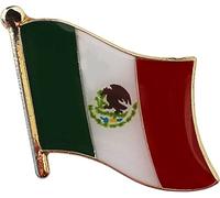Pin's en métal avec fermoir papillon Motif drapeau du Mexique
