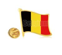 Pin's en métal doré avec drapeau de la Belgique