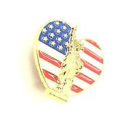 Pin's en métal émaillé avec drapeau des États-Unis d'Amérique, statue de la Liberté de New York, Métal
