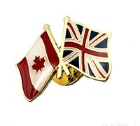 Pin's en métal émaillé avec drapeau du Canada et du Royaume-Uni, Métal