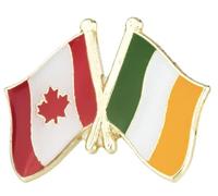 Pin's en métal émaillé avec drapeau national de l'amitié irlandaise du Canada et de l'Irlande, Métal