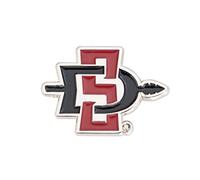 Pin's en métal émaillé avec logo aztèque SDSU de l'Université d'État de San Diego (broche A), Bronze, Sans pierre précieuse