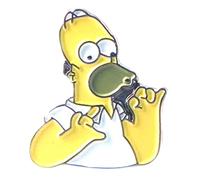 Pin's en métal émaillé Homer Simpson (dessin animé Simpson) 25 mm