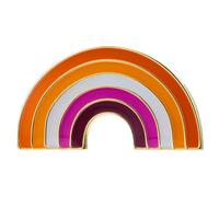 Pin's en métal émaillé LGBT Pride LGBT - 2,4 x 1,6 cm - Rayures orange blanches et roses - Finition émail dur - Fermoir sécurisé pour visibilité LGBTQ+, identité, événements