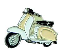 Pin's en métal émaillé Motif scooter Lambretta Beige/marron et blanc