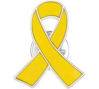 Pin's en métal jaune « Bring Them Home » - Pour campagne de sensibilisation à la santé mentale - Cadeau d'événement caritatif - Prévention et sensibilisation - Ruban adhésif et attaches